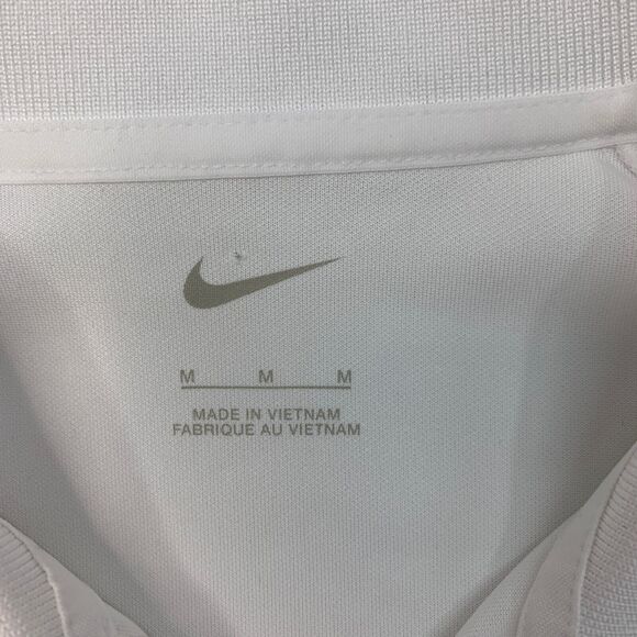 Nike Golf Shirt Mens M Medium White Dri FIT Micro Pique 2.0 Polo Short Sleeve - Picture 5 of 13